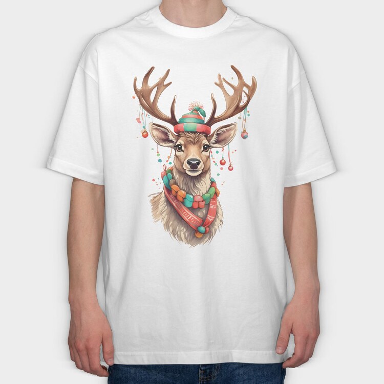 Reindeer Ornaments, Tricou Oversize Barbati (Unisex)