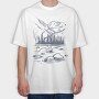 Monochrome Fisherman, Tricou Oversize Barbati (Unisex)