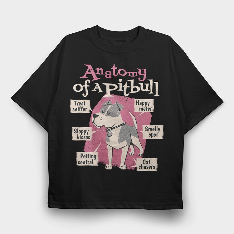 Anatomy of a Pitbull, Tricou Oversize Barbati (Unisex)