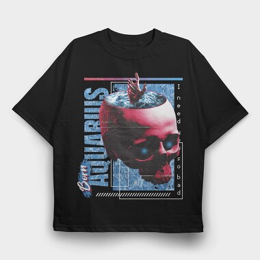 Horoscope Aquarius, Tricou Oversize Barbati (Unisex)