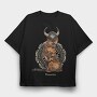 Cat Viking, Tricou Oversize Barbati (Unisex)