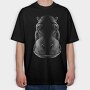 Monochrome Hippo Head, Tricou Oversize Barbati (Unisex)