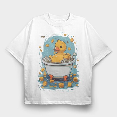 Duck Money Cartoon, Tricou Oversize Barbati (Unisex)