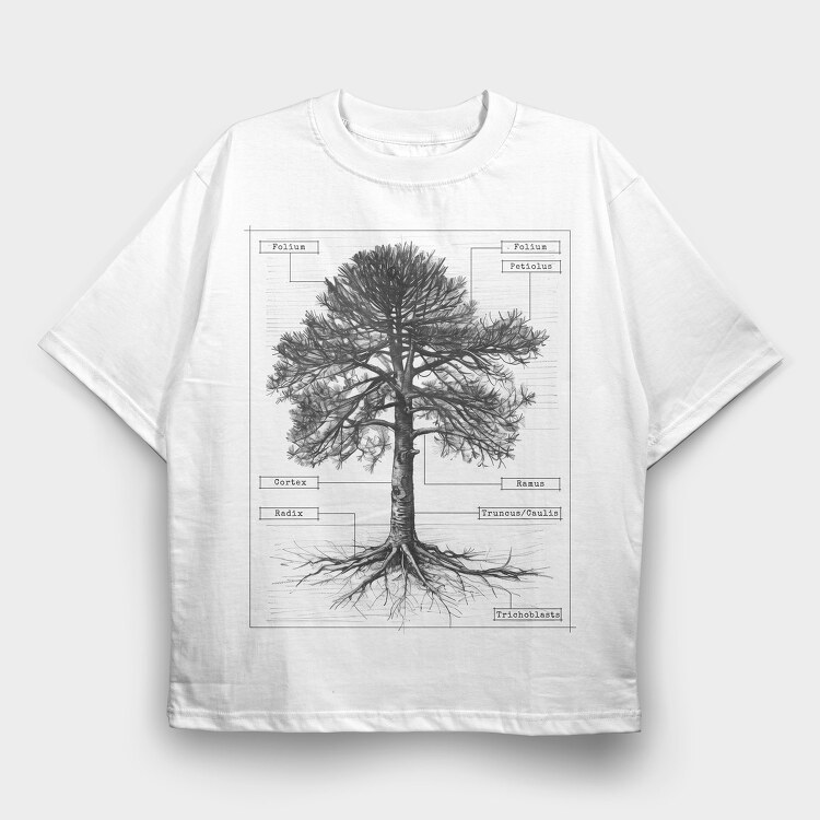 Anatomy Tree, Tricou Oversize Barbati (Unisex)