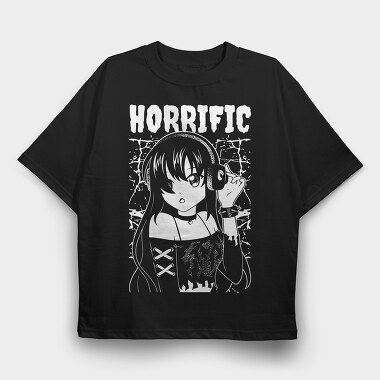 Horrific Dark Anime Girl, Tricou Oversize Barbati (Unisex)