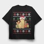 Cat With Gifts Ugly Sweater, Tricou Oversize Barbati (Unisex)
