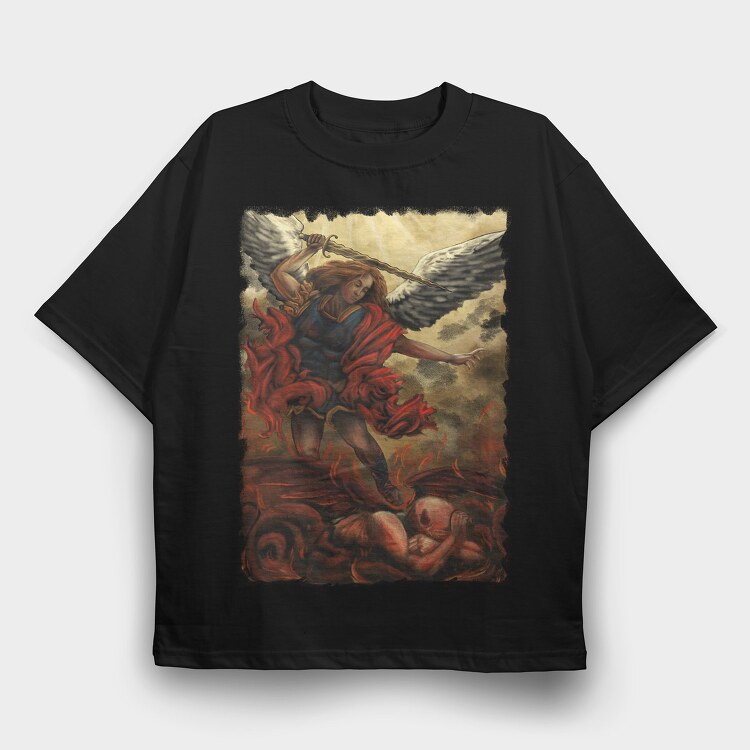 Angel and Devil Painting, Tricou Oversize Barbati (Unisex)