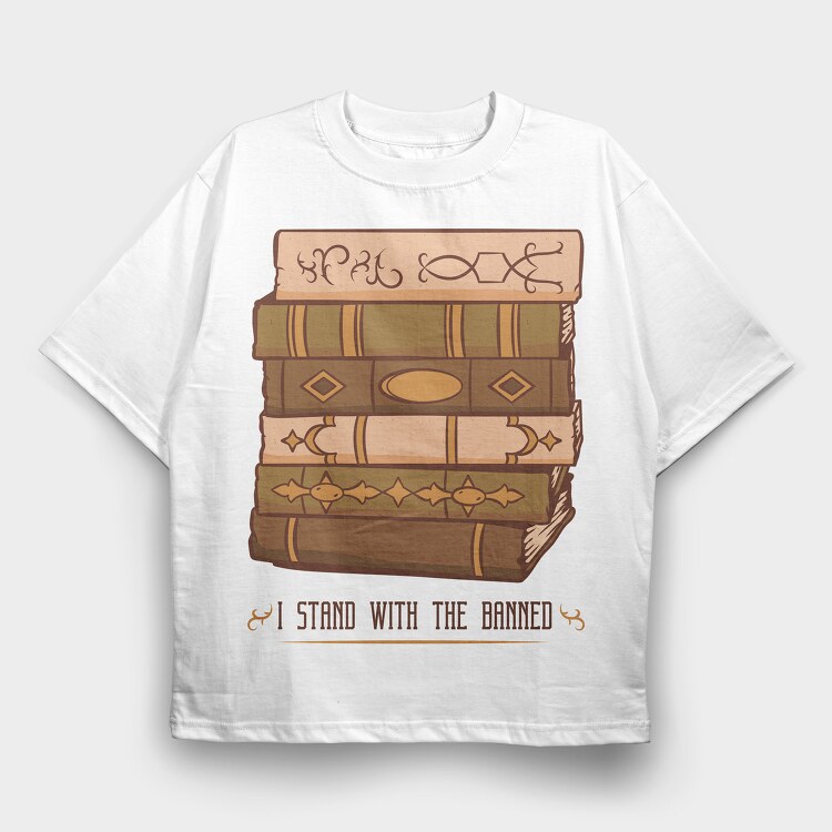 Retro Book Tower, Tricou Oversize Barbati (Unisex)