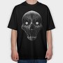 Horror Skull Monochrome, Tricou Oversize Barbati (Unisex)