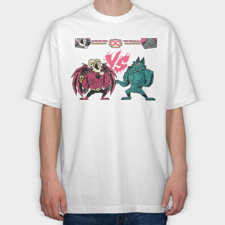 Monster Fight, Tricou Oversize Barbati (Unisex)