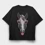 Horse Bubblegum Monochrome, Tricou Oversize Barbati (Unisex)