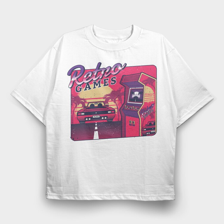 Retro Games Car, Tricou Oversize Barbati (Unisex)