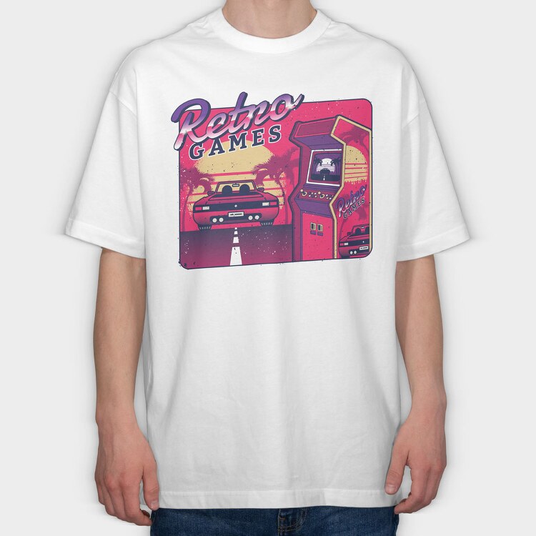 Retro Games Car, Tricou Oversize Barbati (Unisex)