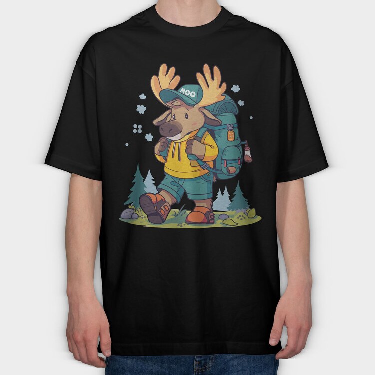 Moose Hiking, Tricou Oversize Barbati (Unisex)