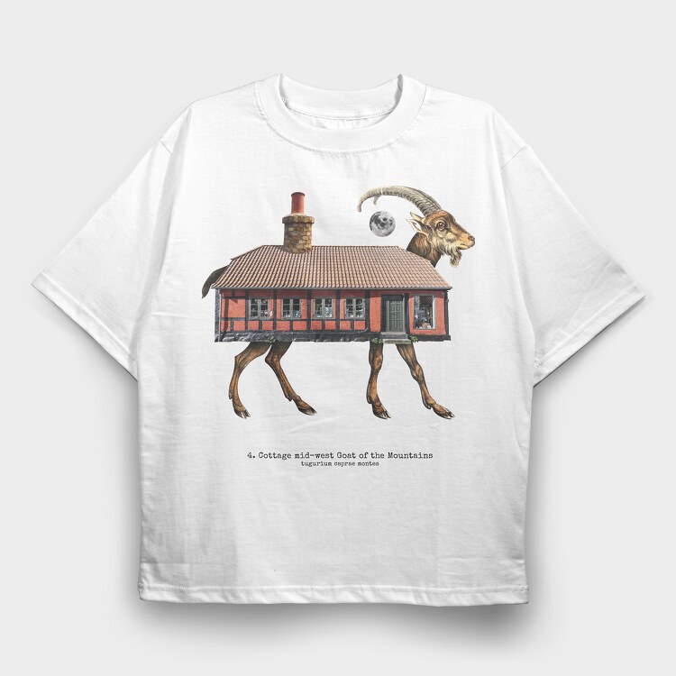House Animal Goat, Tricou Oversize Barbati (Unisex)