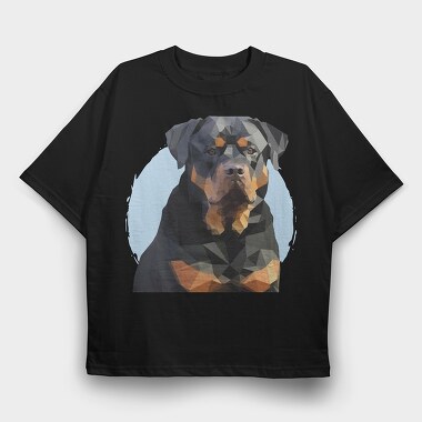 Mosaic Rottweiler, Tricou Oversize Barbati (Unisex)