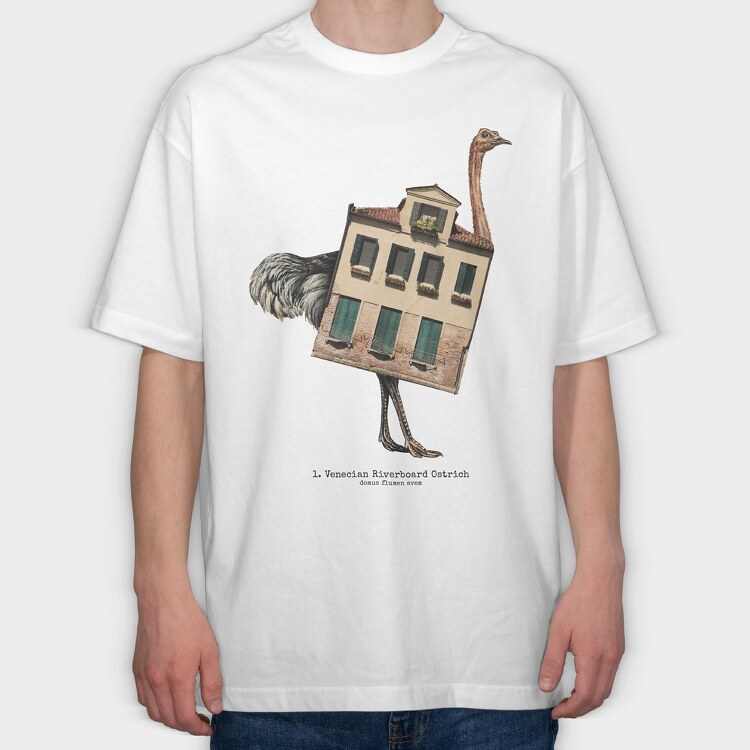 House Animal Ostrich, Tricou Oversize Barbati (Unisex)
