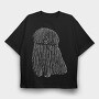Hungarian Puli Dog, Tricou Oversize Barbati (Unisex)