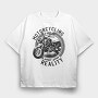 Motorcycling Is My Escape From Reality, Tricou Oversize Barbati (Unisex)