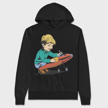 Kid Plane Vintage, Hanorac Oversize Barbati (Unisex)