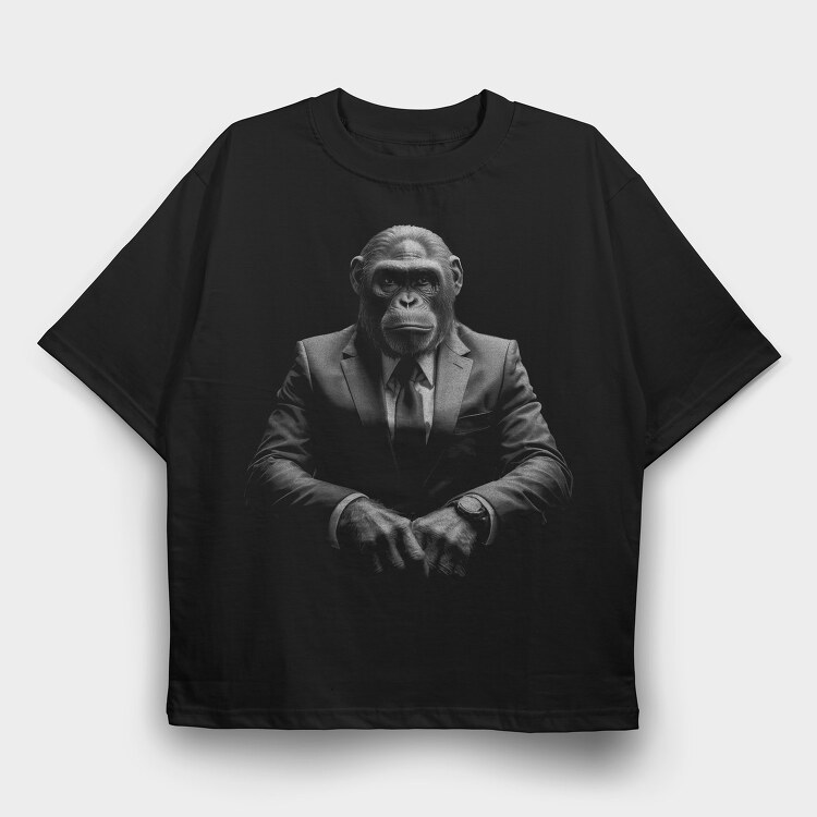 Ape Suit Monochrome, Tricou Oversize Barbati (Unisex)