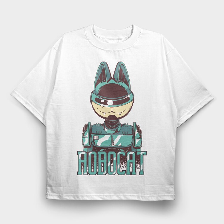 Robocat, Tricou Oversize Barbati (Unisex)