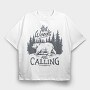 The Woods Are Calling Bear, Tricou Oversize Barbati (Unisex)