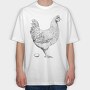 Chicken Egg, Tricou Oversize Barbati (Unisex)