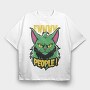 Ew People Green Cat, Tricou Oversize Barbati (Unisex)