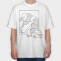 Mountain Van Monochrome, Tricou Oversize Barbati (Unisex)