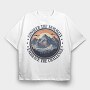 Mountains Text Vintage, Tricou Oversize Barbati (Unisex)