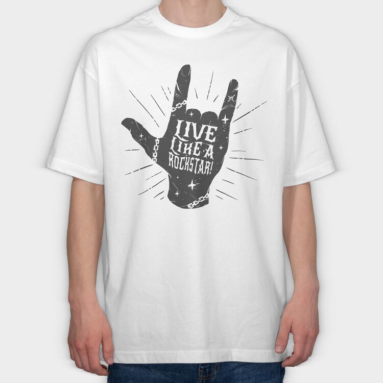 Rockstar Hand, Tricou Oversize Barbati (Unisex)