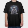 Astronaut Meditation, Tricou Oversize Barbati (Unisex)