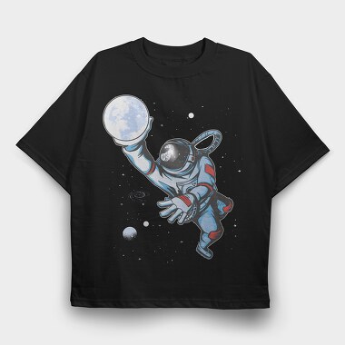 Astronaut Moon Basket, Tricou Oversize Barbati (Unisex)