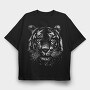 Tiger Monochrome, Tricou Oversize Barbati (Unisex)