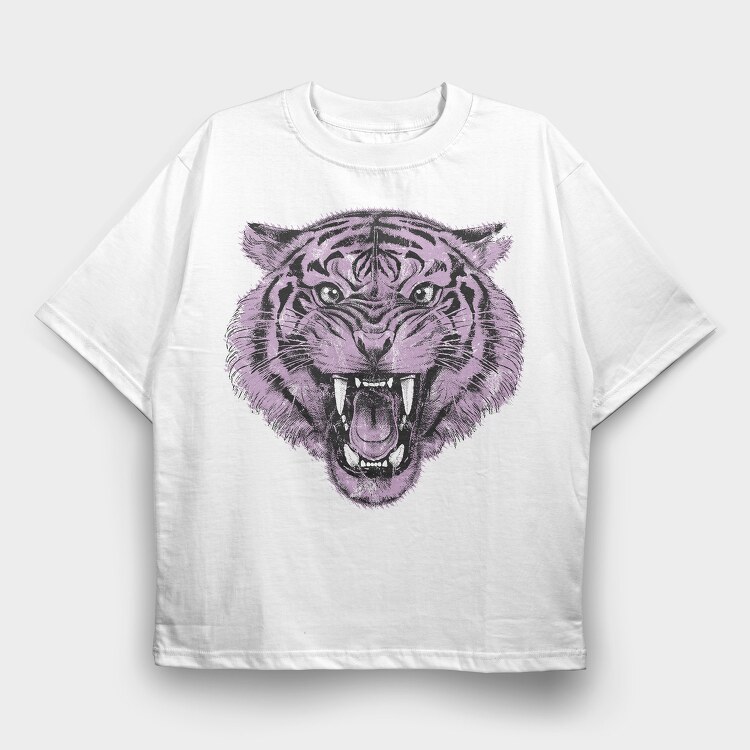 Tiger Roaring, Tricou Oversize Barbati (Unisex)