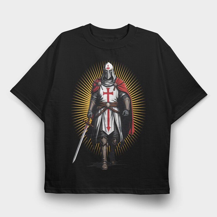 Christian Templar, Tricou Oversize Barbati (Unisex)
