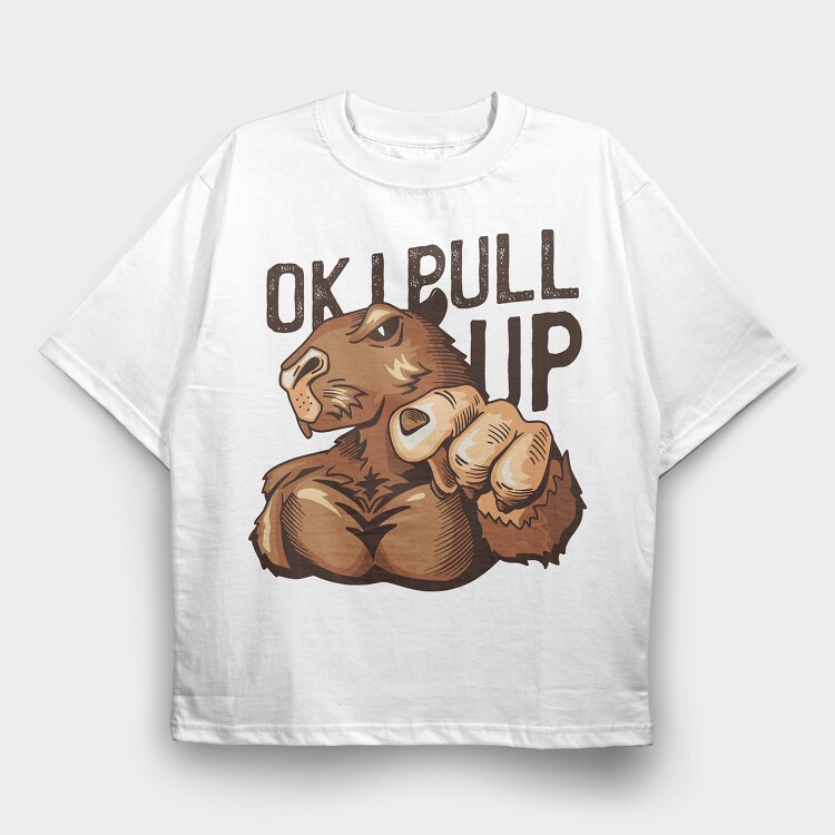 Muscular Capybara, Tricou Oversize Barbati (Unisex)
