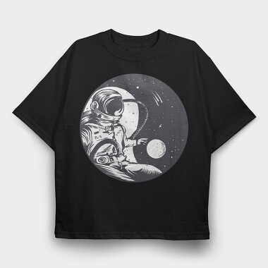 Astronaut Yin Yang, Tricou Oversize Barbati (Unisex)