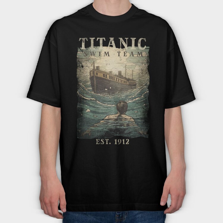 Titanic Swim Team, Tricou Oversize Barbati (Unisex)