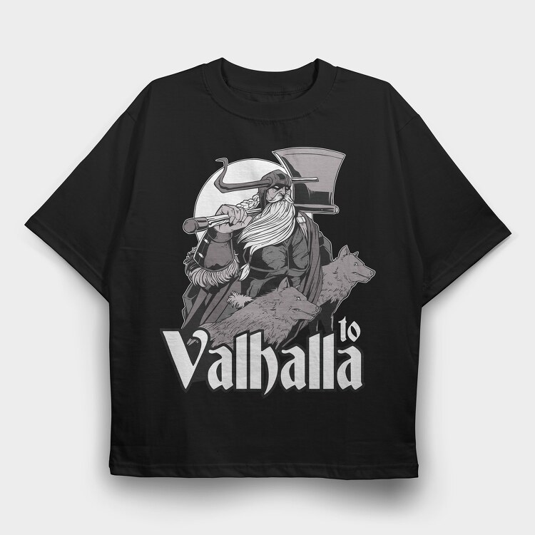 To Valhala Odin Wolves, Tricou Oversize Barbati (Unisex)
