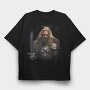 Fantasy Knight Lion, Tricou Oversize Barbati (Unisex)