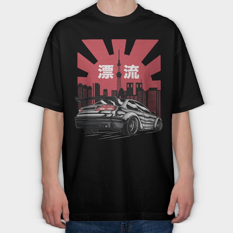 Tokyo Drift Sunset, Tricou Oversize Barbati (Unisex)