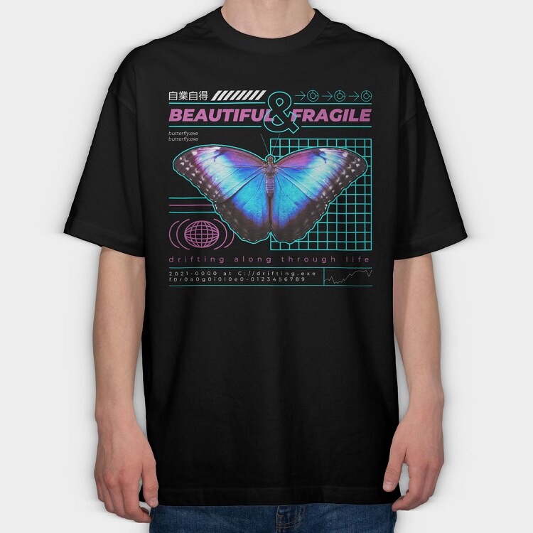 Trap Butterfly, Tricou Oversize Barbati (Unisex)