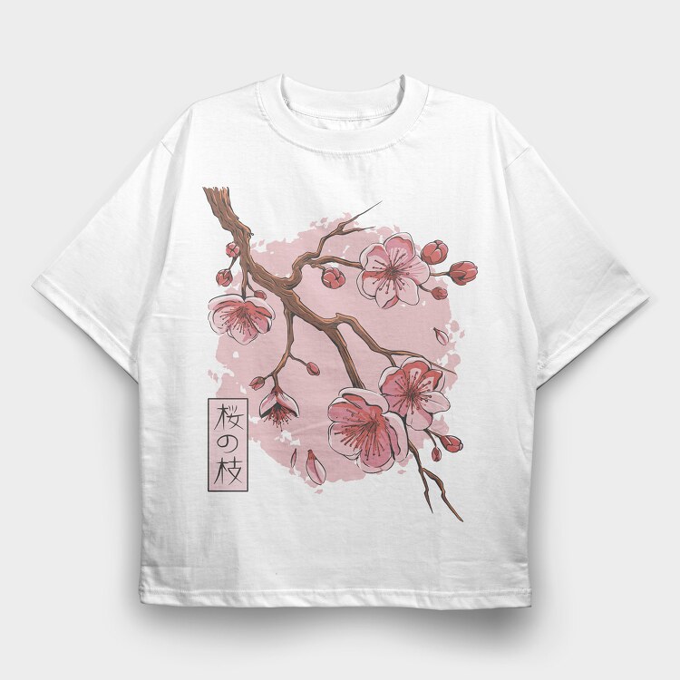 Sakura Blossom Flower, Tricou Oversize Barbati (Unisex)