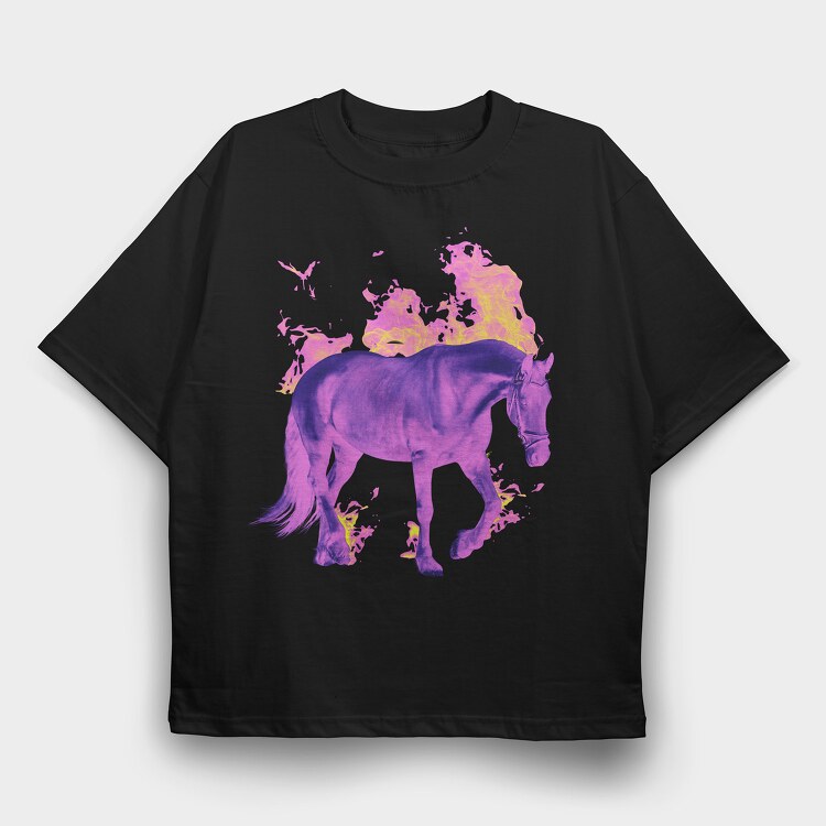 Fire Horse, Tricou Oversize Barbati (Unisex)