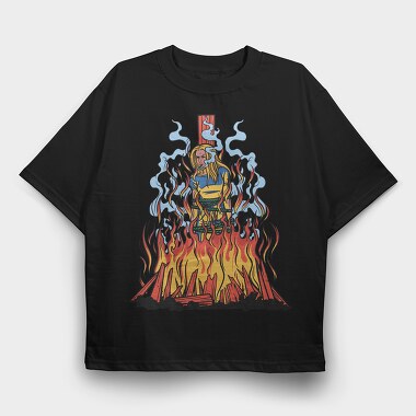 Fire Witch, Tricou Oversize Barbati (Unisex)