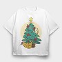 Christmas Tree Cats, Tricou Oversize Barbati (Unisex)