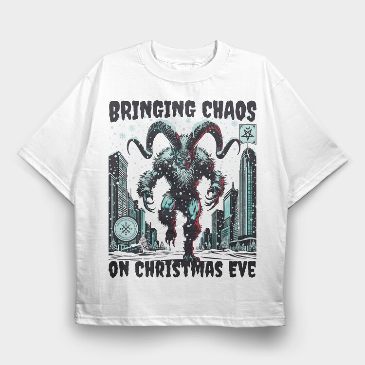 Trend Chaos Christmas Eve, Tricou Oversize Barbati (Unisex)