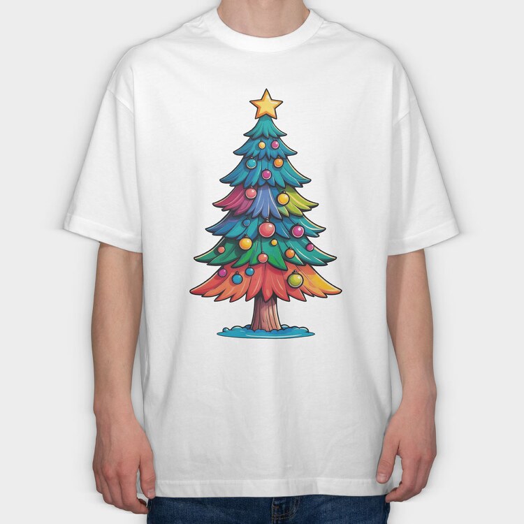 Christmas Tree Color, Tricou Oversize Barbati (Unisex)